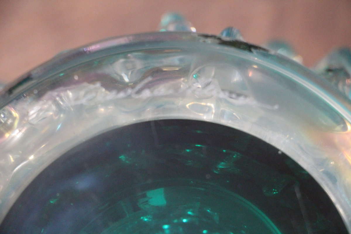 Ancien vase en verre Cénédese Murano bleu-vert turquoise rostrato – Image 9