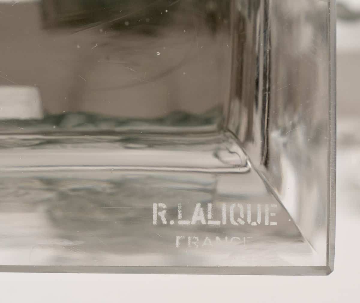 1924 René Lalique – Paire De Candélabres Chandeliers Sorbier Verre Blanc Patiné Gris Vert – Image 5